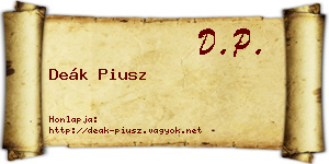 Deák Piusz névjegykártya