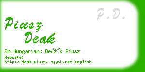 piusz deak business card